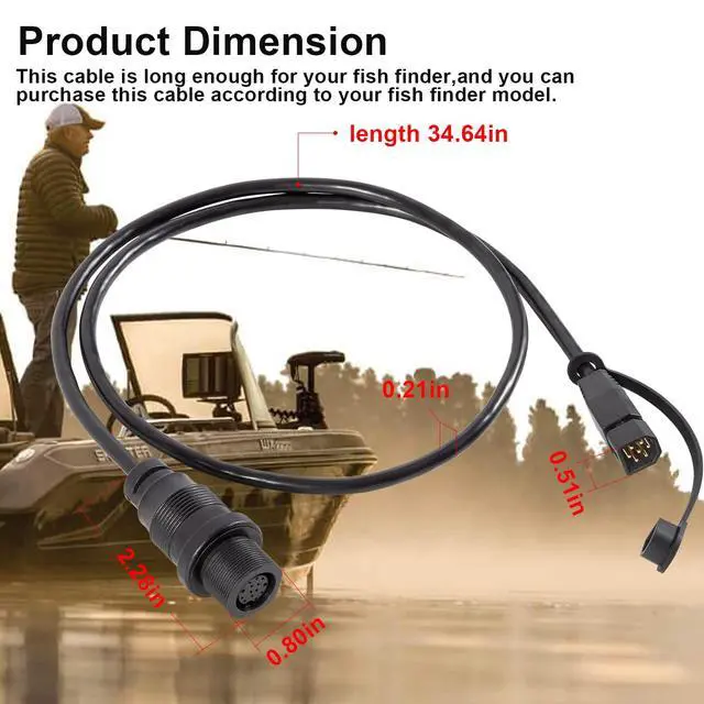 Alt view image 6 of 7 - MKR-MDI-2 Adapter Cable Replacement for Humminbird Helix 7 G3 / G3N / G4 / G4N Fish Finder MEGA Down Imaging Adapter Cable, 30 inch, 1852086