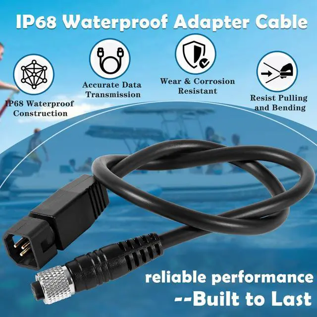 Alt view image 4 of 7 - 1852068 MKR-US2-8 7-Pin Transducer Adapter Cable Compatible with Humminbird Fish Finder and Minn Kota Universal Sonar 2 (US2) Transducer, Waterproof