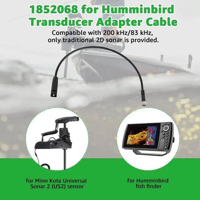 Alt view image 3 of 7 - 1852068 MKR-US2-8 7-Pin Transducer Adapter Cable for Humminbird and Minn Kota US2 Transducers Depth Finders for Boats 1.4FT