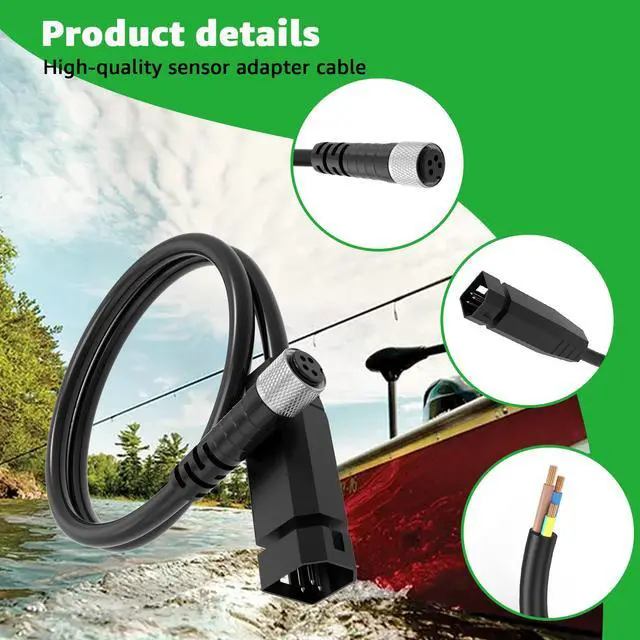 Alt view image 4 of 7 - 1852068 MKR-US2-8 7-Pin Transducer Adapter Cable for Humminbird and Minn Kota US2 Transducers Depth Finders for Boats 1.4FT