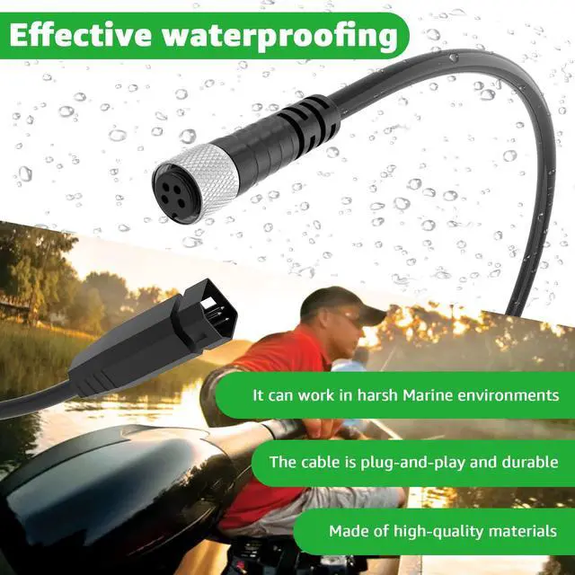 Alt view image 6 of 7 - 1852068 MKR-US2-8 7-Pin Transducer Adapter Cable for Humminbird and Minn Kota US2 Transducers Depth Finders for Boats 1.4FT