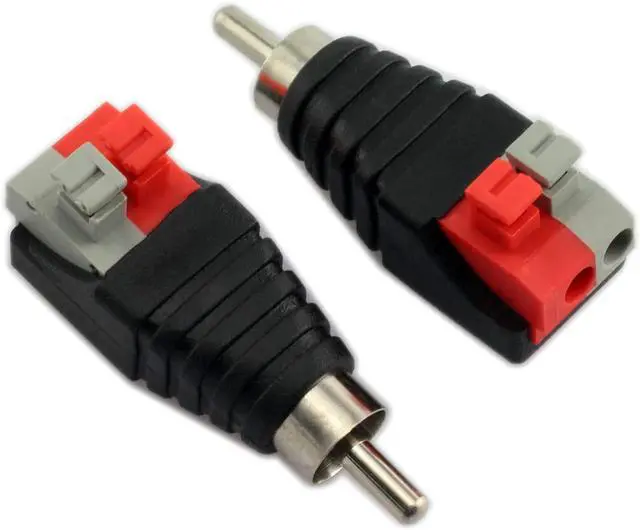 Alt view image 6 of 6 - Speaker Wire Cable to Audio Male RCA Connector Adapter Jack Plug 10pcs/Set