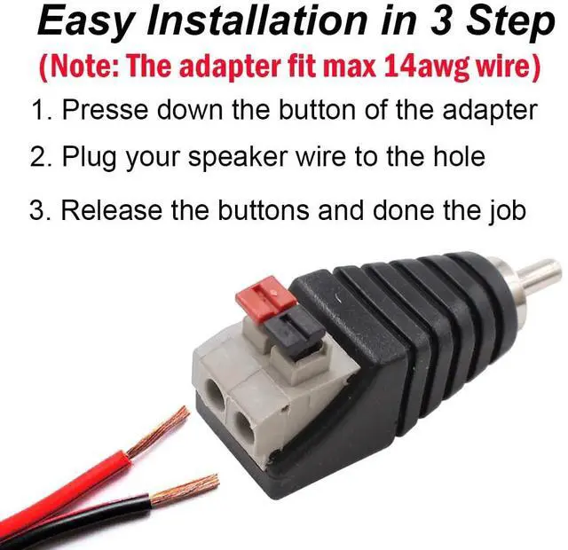 Alt view image 2 of 6 - Speaker Phono Wire Cable to Audio Male Female RCA Connector Adapter Plug Jack 10 Pack (5 Male and 5 Female)