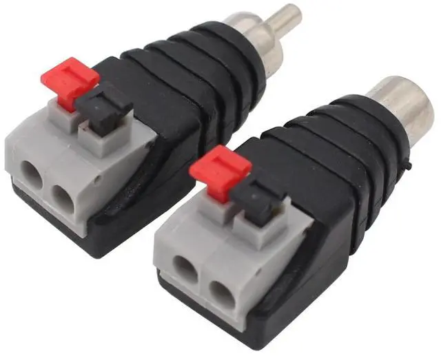 Alt view image 3 of 6 - Speaker Phono Wire Cable to Audio Male Female RCA Connector Adapter Plug Jack 10 Pack (5 Male and 5 Female)