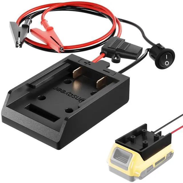 Main image of Jumper Cables with Adapter for De.Walt 20V/18V DCB Battery, Car Jumper Starter with Fuse & On/Off Switch, 12AWG Wire, Automotive Booster Cables for Car, SUV, Picku&Van