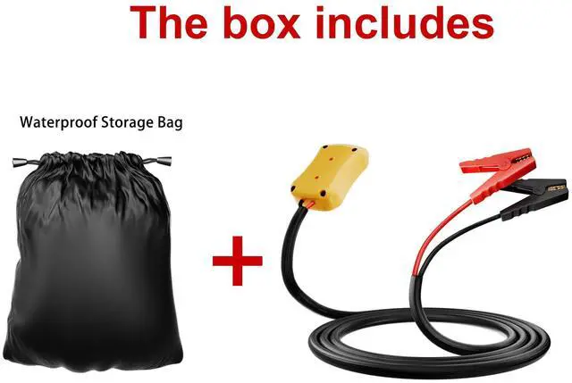 Alt view image 2 of 7 - Jumper Cables With Adapter for Dewalt 20V Battery, 8AWG Portable Battery Dewalt Jumper Starter 2FT Automotive Booster Cables Power for Car Jump Starting Using Tool