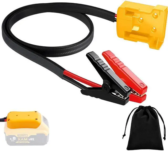 Main image of Jumper Cable Clamps Compatible with Dewalt 20V Battery, 2.95FT 8AWG Silicone Wire Jumper Starter, Automotive Booster Cable for Jump Starting Car Using Tool Battery, 200°C Heat Resistant