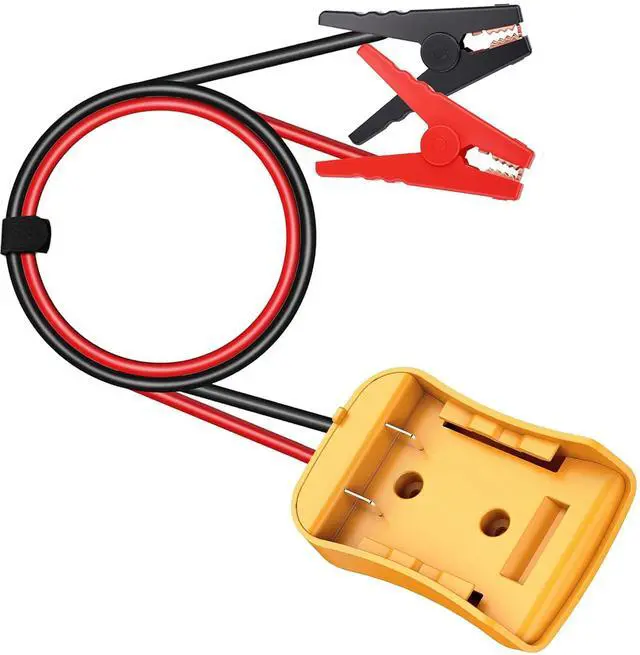 Main image of 2.2FT 8AWG Flexible Silicone Cable Adapter with Alligator Clips,Compatible with Dewalt 18/20V,The Silicone Wire Heat-Resistant up to 392°F,The Clamps are Sturdy,No Switch, no Fuse