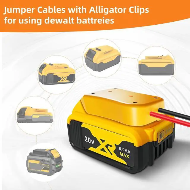 Alt view image 4 of 6 - 2.2FT 8AWG Flexible Silicone Cable Adapter with Alligator Clips,Compatible with Dewalt 18/20V,The Silicone Wire Heat-Resistant up to 392°F,The Clamps are Sturdy,No Switch, no Fuse