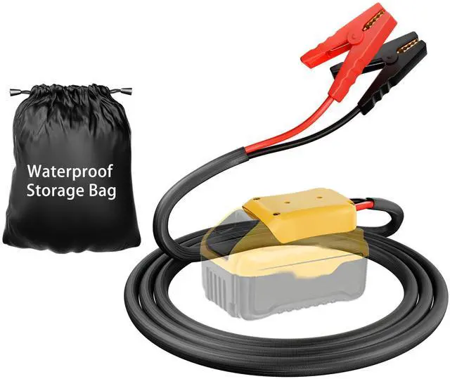 Main image of Jumper Cables with Adapter for Dewalt 20V Battery, 2FT 8AWG Portable Battery Dewalt Jumper Starter Automotive Booster Cables Power for Car Jump Starting Using Tool