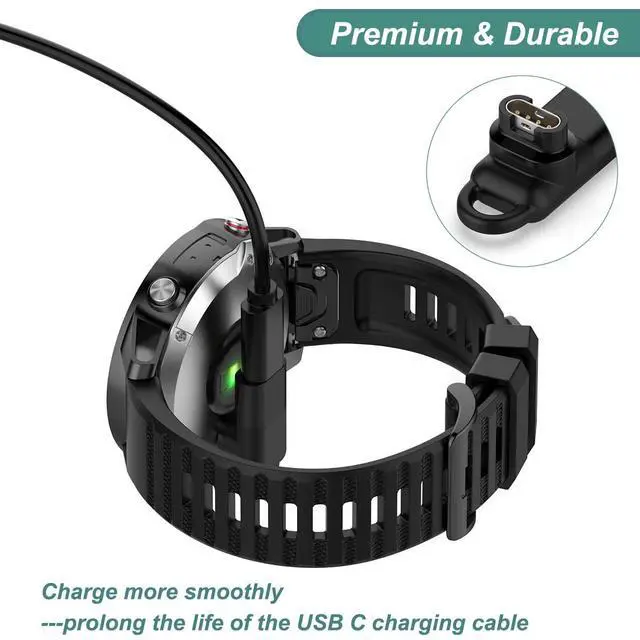 Alt view image 4 of 6 - USB C Adapter Charger for Garmin Watch - Fenix 8 7X 7S 7 Pro, Vivoacitve 6 5 4, Venu 4 3 3S 2 2S, Forerunner 970 965 265 255 165 55, Instinct 3 2X 2, Approach S10 S12 S40 S42 S60 S62 S70 (1)