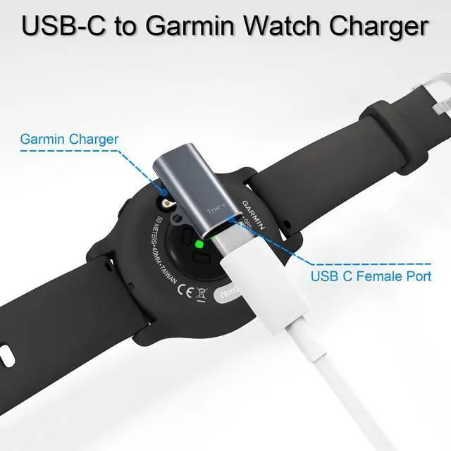 Alt view image 2 of 7 - USB-C Charger for Garmin Watch (3-Pack), USBC Charging Cable Adapter for Fenix 8/7/7X/7S,Vivoactive 5/4/4S,Forerunner 965/265/255/245/55/45,Instinct,Venu 3S/2S,Enduro,Epix Pro,Vivomove,Tactix,Swim 2