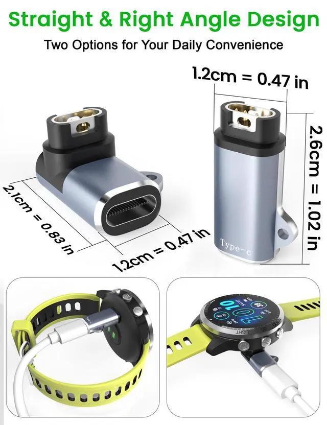 Alt view image 5 of 6 - USB C to Garmin Watch Charger Cable Adapter 4-Pack,Type-C Garmin Charging Cord Adapt for Fenix 8 7 7X 6 Pro Solar Vivoactive 6 5 4S Venu 3 3S SQ Forerunner 55 165 245 255 955 965 970 Tactix