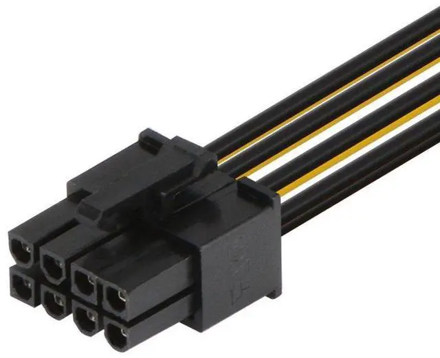 Alt view image 3 of 7 - 8 Pin PCIe to 2 x 4 Pin LP4 Molex Power Cable Adapter (2 Pack), 6 inch / 15 cm, Black