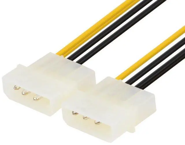Alt view image 4 of 7 - 8 Pin PCIe to 2 x 4 Pin LP4 Molex Power Cable Adapter (2 Pack), 6 inch / 15 cm, Black