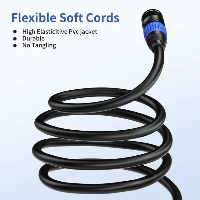 Alt view image 3 of 6 - 3 Pin DMX Cables 3 ft 2 Pack - Premium 3 Pin Male to 3 Pin Female - DMX Cable for Stage Lighting, Multi-Color Coded