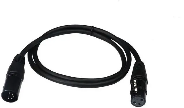 Main image of (1m) DMX Stage Light Cable,DJ XLR Cable, 3-Pin Female XLR to 5-Pin Male XLR DMX Turnaround Connection for Moving Head Light Par Light Spotlight with XLR Input & Output (5male)