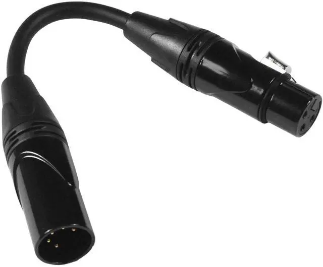 Main image of 3-Pin XLR Female to 5-Pin Male DMX Lighting Cable 6 Inches, Compatible with Studio Light, DMX Stage Light Turnaround, Microphone, Mixer, Speaker, 3-Pin Female to 5-Pin Male Adapter