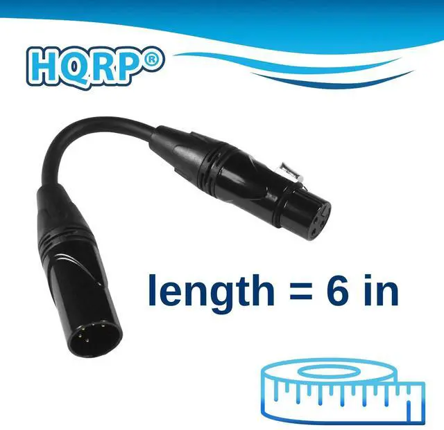 Alt view image 4 of 7 - 3-Pin XLR Female to 5-Pin Male DMX Lighting Cable 6 Inches, Compatible with Studio Light, DMX Stage Light Turnaround, Microphone, Mixer, Speaker, 3-Pin Female to 5-Pin Male Adapter