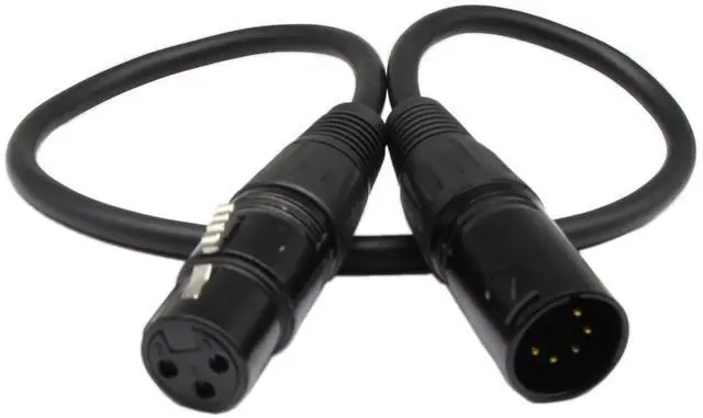 Alt view image 6 of 7 - DMX 512 Stage Light Cable XLR Male 5 Pin Male to XLR Female 3 Pin with Metal Connectors for Stage Lighting and DJ-1.6m