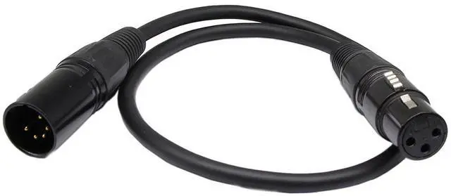 Main image of DMX 512 Stage Light Cable XLR Male 5 Pin Male to XLR Female 3 Pin with Metal Connectors for Stage Lighting and DJ-1.6m