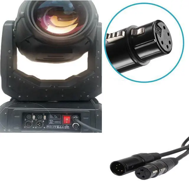 Alt view image 3 of 7 - DMX 512 Stage Light Cable XLR Male 5 Pin Male to XLR Female 3 Pin with Metal Connectors for Stage Lighting and DJ-1.6m