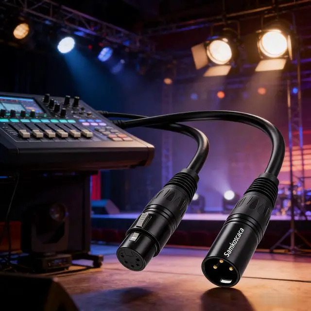 Alt view image 7 of 7 - DMX Adapter 3 Pin Male to 5 Pin Female (2-Pack, 6 Inch) - Professional XLR Signal Converter Cable with Gold Plated Connectors for Stage Lights, Controllers