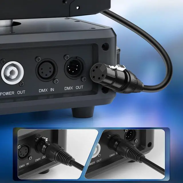 Alt view image 5 of 7 - 5 Pin DMX Cable 10FT 2 Pack, 3-Conductor 5-Pin DMX512 Cables Wire for Stage Lighting Signal XLR Connection