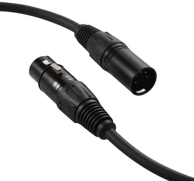 Alt view image 4 of 7 - 5 Pin to 3 Pin DMX Adapter (5 Pin Male to 3 Pin Female) Signal XLR DMX 5-Pin-to-3-Pin Wire for Stage Lighting Microphone Adapter, 110 Ohms Impedance, Black, 6 Inches Each, Pack of 2