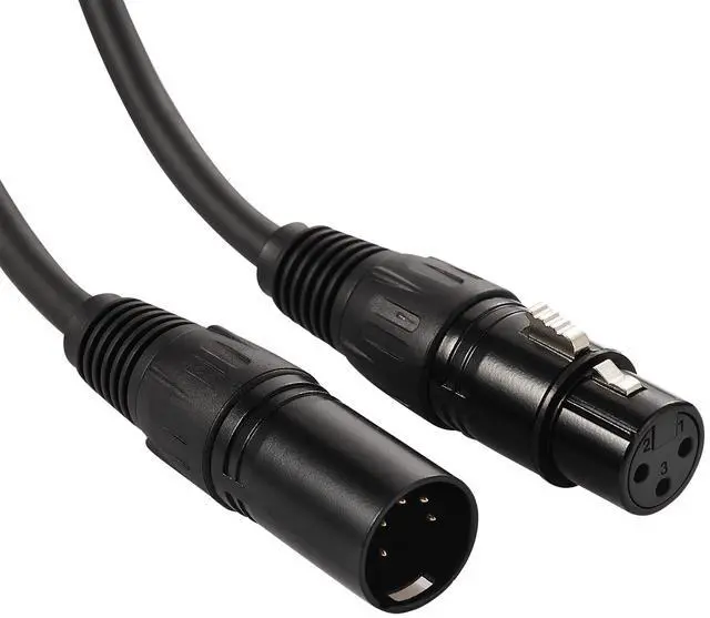 Alt view image 5 of 7 - 5 Pin to 3 Pin DMX Adapter (5 Pin Male to 3 Pin Female) Signal XLR DMX 5-Pin-to-3-Pin Wire for Stage Lighting Microphone Adapter, 110 Ohms Impedance, Black, 6 Inches Each, Pack of 2