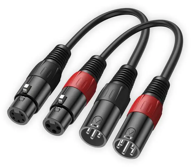 Main image of XLR 3 Pin to 5 Pin Female Audio Cable, for Microphone DMX Stage Light Turnaround (2Pack)