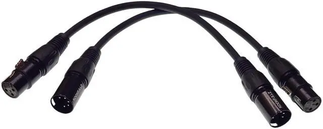 Alt view image 6 of 7 - DMX Adapter Cable for Lighting Equipment - 5 Pin Male to 3 Pin Female XLR Converter, 6 Inch (2-Pack, Black)