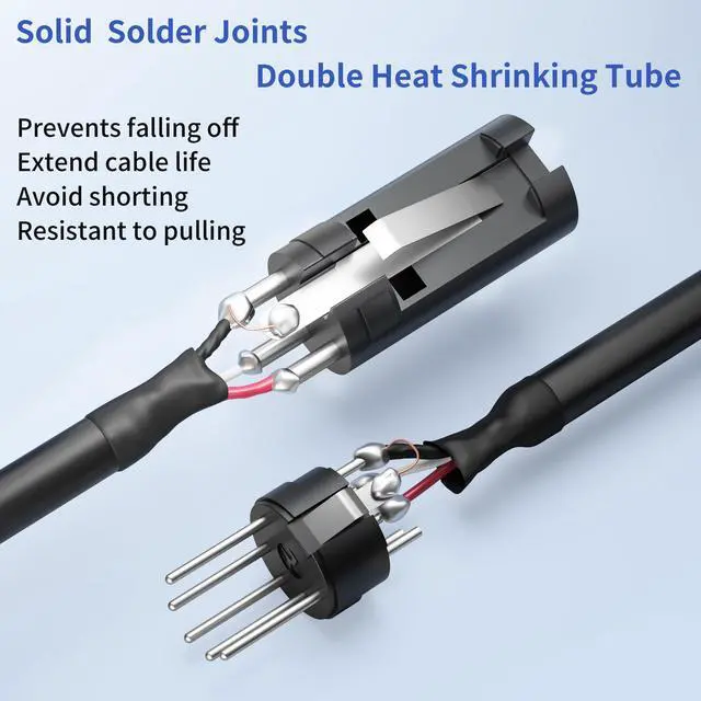 Alt view image 3 of 6 - 5 Pin to 3 Pin DMX Cable 1 ft 2 Pack - Premium 5 Pin Male to 3 Pin Female DMX Lighting Cables 1 Foot