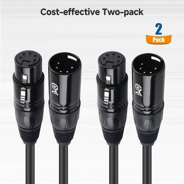 Alt view image 6 of 7 - 5 Pin DMX Cable 3 ft, 24 AWG with Braided Shielding for Lighting and Stage Equipment, 110 Nominal Impedance