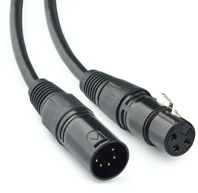 Alt view image 2 of 7 - XLR Male 3 Pin to XLR Female 5 Pin & Female 3 Pin to Male 5 Pin Audio Cable, for Microphone DMX Stage Light Turnaround Etc1Set / 2Pack