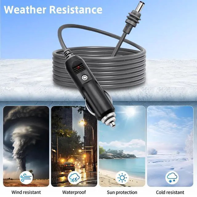 Alt view image 4 of 6 - Starlink Mini Cable 12V 24V Car Adapter 10FT/3M Cigarette Lighter to DC Cord Replacement DC Power Cable 18AWG for Starlink Charging Cord Waterproof