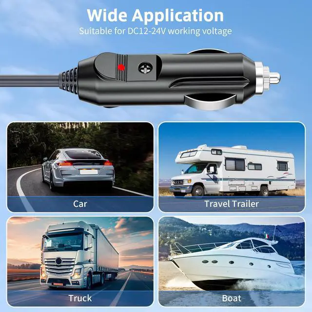 Alt view image 5 of 6 - Starlink Mini Cable 12V 24V Car Adapter 10FT/3M Cigarette Lighter to DC Cord Replacement DC Power Cable 18AWG for Starlink Charging Cord Waterproof