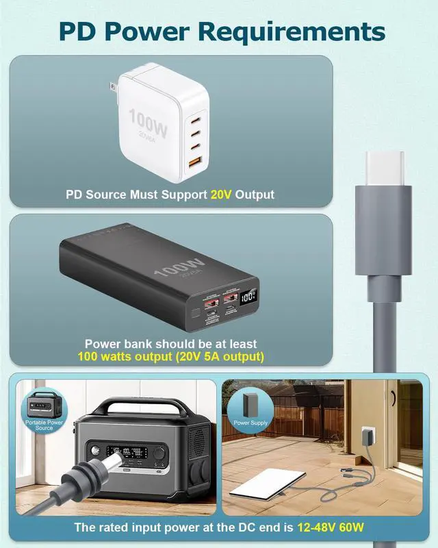 Alt view image 5 of 6 - Starlink Mini 3 in 1 DC Power Cable 10FT/3M, Starlink Mini 12V-24V Car Cigarette Lighter Charger Adapter USB C to DC Power Cord for Star Link mini Accessories PD100W 5.5 * 2.1mm 18AWG Waterproof