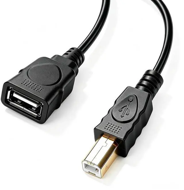 Main image of Printer to USB Female Cable USB Type A Female to Type B Male Adapter Cord Compatible with HP, Canon, Dell, Epson, Lexmark, Xerox, and More Scanner Fax Machine (1M/3.3FT)