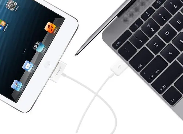 Alt view image 7 of 7 - Sync & Charge 30 pin to USB Cable 6.6ft (2M) Extra Long Charging Cable Compatible with iPhone 4/4s, iPhone 3G/3GS, iPad 1/2/3, iPod(1 Pack - White)