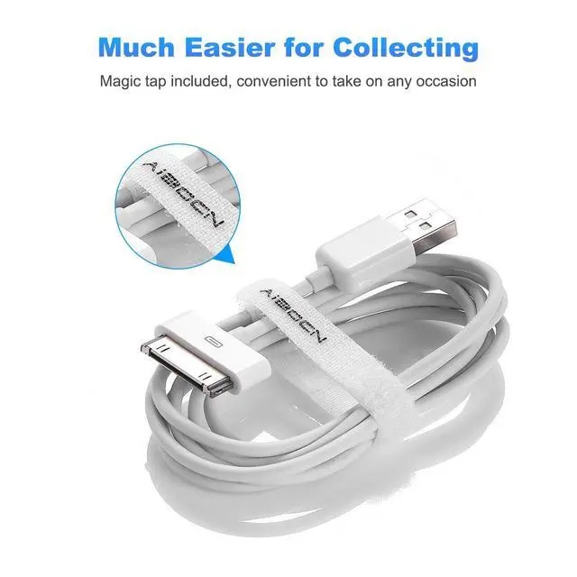 Alt view image 3 of 7 - MFi Certified 30 Pin Sync and Charge Dock Cable for iPhone 4 4S / iPad 1 2 3 / iPod Nano/iPod Touch - White