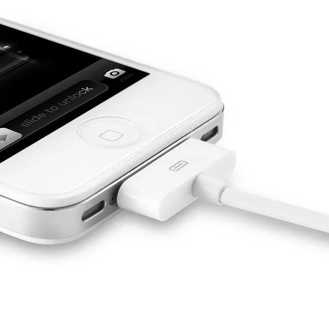 Alt view image 6 of 7 - MFi Certified 30 Pin Sync and Charge Dock Cable for iPhone 4 4S / iPad 1 2 3 / iPod Nano/iPod Touch - White