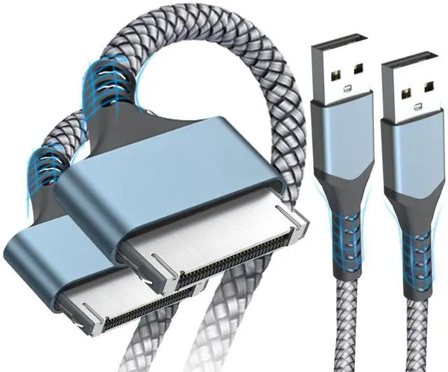Main image of USB to 30 Pin Charging Cable 3.3ft 2-Pack, USB Fast Charging & Sync Data Cable Nylon Braided Cord Compatible iPhone 4/4s/3G/3GS, iPad 1 2 3,iPod Touch 4 3 2 1, iPod Classic 3 2 1-Grey