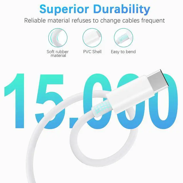 Alt view image 4 of 7 - 30-Pin to USB C Adapter Cable for iPhone, iPad, iPod 3ft (Next-Generation Data Cable/Charging Cable from USB C to Dock Connector for iPhone 4S/4/3G/3/1, iPad 3/2/1, iPod, White