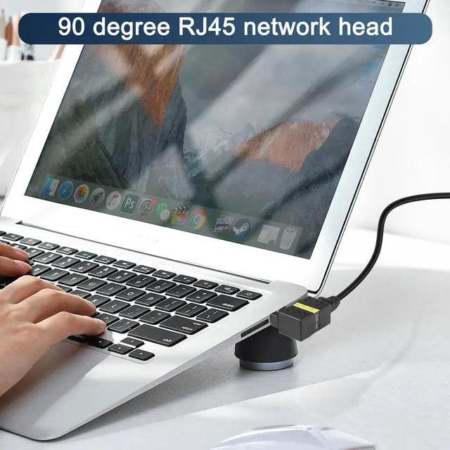 Alt view image 3 of 7 - 2 Pcs 360 Degree Ethernet AdapterGigabit 90 Degree Angle Network LAN Cat5 Cat6 Extension Adapter1000Mbps RJ45 8P8C Male to Female Connector for Computers, Laptops, Routers
