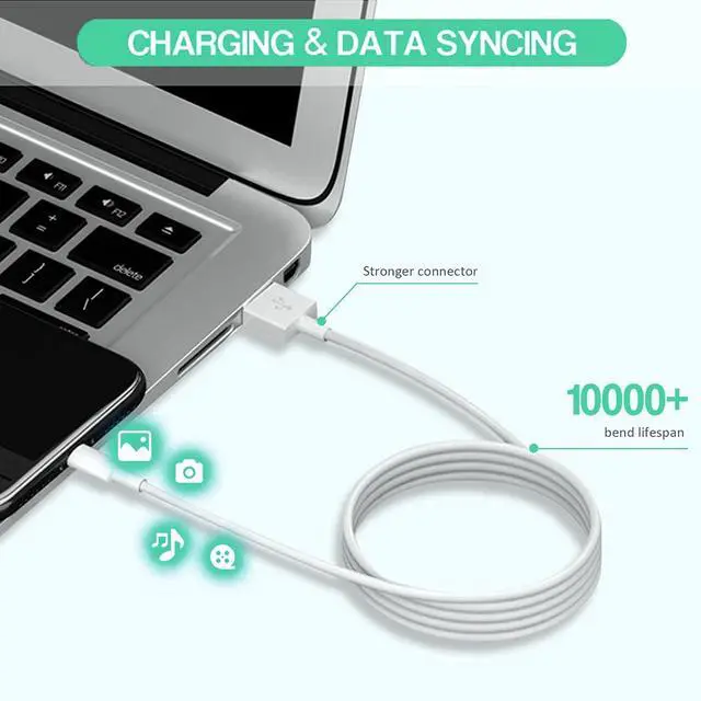 Alt view image 3 of 6 - iPad Charger,Fast Charge iPhone,10FT i-Pad Charging Cord, 12W i Pad Charger Fast Charging Block Foldable Portable Travel Plug with Extra Long Lightning Cable Cord Compatible with iPad/iPhone/Airpod