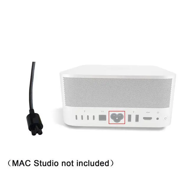 Alt view image 3 of 5 - Replacement 1.8M (5.9ft) Power Adapter Extension Cable for Mac Studio M1 & M2 & M4 - Pro Display XDR 32" 661-26399, US Plug Power Supply Cord for Apple Mac Studio, Black(Woven/Braided)
