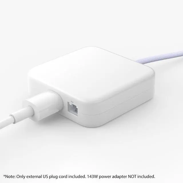 Alt view image 5 of 5 - Replacement 143W Power Adapter Extension Cable for Apple iMac 24" M1 M3 M4 2021-2024, US Plug Power Supply Cord for Mac All-in-One Desktop Computer A2438 A2439 A2873 A2874 A3137 A3247, White