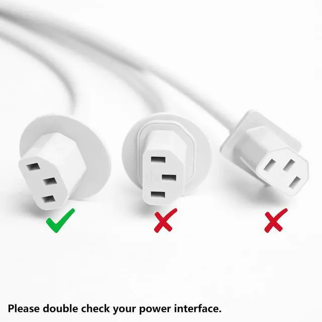 Alt view image 3 of 6 - Replacement 3M (9.8ft) Power Adapter Extension Cable for Apple 21.5" 27" iMac (Late 2012-2020) and iMac Pro (Late 2017), US Plug Power Supply Cord for Mac All-in-One Desktop Computer, White
