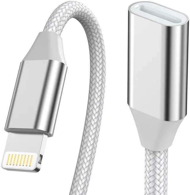 Main image of 3.3FT iPhone Charging Extension Cable,Nylon Braided Lightning Extender Dock Cable Adapter for iPhone 14 Pro 13 Pro Max 12 11 X XR 8 7 6 Male to Female Extension Cord Pass Video,Data,Audio,OTG